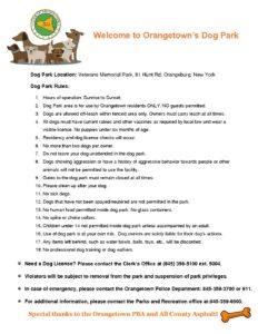 Dog Park Rules | Town of Orangetown